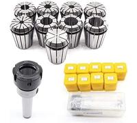 Precision Collets, 1pc MT2 MT3 MT4 Chuck Holder with 9PCS ER Spring Collets for CNC Milling and Lathe Tool