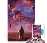 Precision Cut 1000 Piece Jigsaw Puzzle Astronaut Beyond the Sky Made of cardboard for age 14+ Brain Teaser game Games Toys Gift。size：26x38cm/10.24x14.96inch