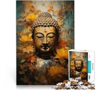Precision Cut 1000 Piece Jigsaw Puzzle Buddha Art Made of cardboard for age 14+ Home Decor As a gift for the whole family and friends。size：38x52cm/14.96x20.47inch