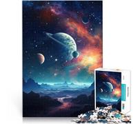 Precision Cut 1000 Piece Jigsaw Puzzle Cosmos Artwork Made of wood for age 14+ Difficult to complete but fun and humorous Birthday gift。size：50x75cm/19.68x29.52inch