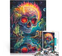 Precision Cut 1000 Piece Jigsaw Puzzle Evil Skeleton Made of cardboard for age 14+ For Family Fun & Game Night Artists' Collection, Fine Arts。size：26x38cm/10.24x14.96inch