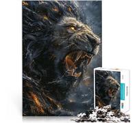 Precision Cut 1000 Piece Jigsaw Puzzle fierce lion king Made of cardboard for age 14+ educational toys for learning Christmas Birthday Gifts 。size:26x38cm/10.24x14.96inch