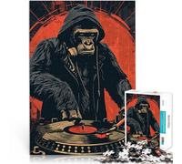Precision Cut 1000 Piece Jigsaw Puzzle Gorilla DJ Start the Party~ Made of cardboard，Suitable for people aged 14 and above Toys Educational Games Antistress Fun activities at home, birthday gifts。