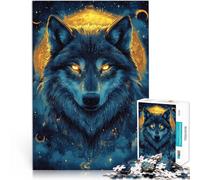 Precision Cut 1000 Piece Jigsaw Puzzle In The Darkness Wolf Made of wood for age 14+ Toy Intellectual Game deal as gifts for the whole family 。size:50x75cm/19.68x29.52inch