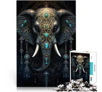 Precision Cut 1000 Piece Jigsaw Puzzle magic elephant Made of cardboard，Suitable for ages 14 and up Brain Teaser game Gift ideas。size：38x52cm/14.96x20.47inch