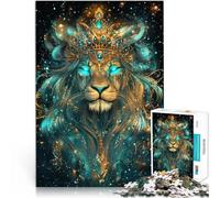 Precision Cut 1000 Piece Jigsaw Puzzle Majestic lion Made of cardboard，for age 14+ for home decoration Birthday gift, gifts, wall art。size：26x38cm/10.24x14.96inch