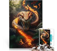 Precision Cut 1000 Piece Jigsaw Puzzle Portrait angry snake Made of cardboard，for 14+ Antistress Vacation at home Killing time Unique Birthday size：38x52cm/14.96x20.47inch