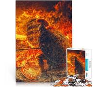 Precision Cut 1000 Piece Jigsaw Puzzle Roman Warrior in Flames Made of wood，for and from 14 years and over Puzzle for Improving love between couples。size：50x75cm/14.96x20.47inch
