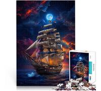 Precision Cut 1000 Piece Jigsaw Puzzle sailboat sunset painting Made of cardboard for age 14+ Antistress Vacation at home Killing time Family Fun Gift。size:38x52cm/14.96x20.47inch