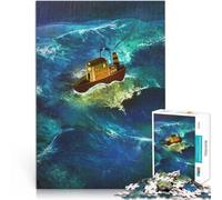 Precision Cut 2000 Piece Jigsaw Puzzle A Small Boat in a Big Journey Made of cardboard for age 14+ Impossible game Challenging Game Gifts。size:70x100cm/27.5x39.3inch