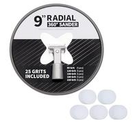 Precision Defined 9-Inch Hook & Loop Sandpaper Pack - Orbital Sander Pads, Drywall Sanding Screens, 25 PCS (Radial Sander)