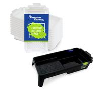 Precision Defined Paint Trays, Paint Roller Trays Liner, Plastic Paint Pan for Roller Brushes, Painting Tray for Painting with Deep Paint Pocket (Paint Tray & Liner (12-Pack), 4-inch (10 cm))