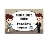 Precision Designs Mum & Dads Office/Kids Bedroom Door Sign Personalised For You - Any Name! Door Plaque,Girls/Boys,Office,Decor,Kids Room,Study