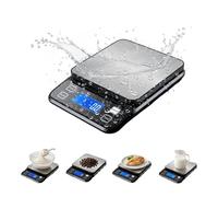 Precision Digital Kitchen Scale 5kg/0.1g - Rechargeable Food Scale with LCD Display, Tare & Hold Function, 10 Units & Calibration Weight, IPX7 Waterproof Electronic Scales for Baking Cooking Coffee