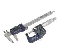 Precision Digital Measuring Set: Micrometer And Calipers With Lcd Display