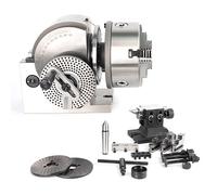 Precision Dividing Head with 3 Jaw Chuck and Rotary Table, 0-90° Adjustment, 1:90 Reduction Ratio for Milling Machine