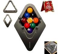 Precision-Engineered Professional Billiard Rack System That Eliminates Gaps,Heavy Duty Solid Wood Billiard 8-Ball/9-Ball Pro Triangle/Diamond Pool Ball Racks,Ideal for Tournament Play & Pool Halls (A)