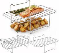 Precision-Fit™ Ninja 7.6L AF300UK Air Fryer Racks | Made for 7.6L Ninja AF300 | 304 Stainless Steel | Single Layer & Skewer Rack + 4 Skewers | 6PCS Ninja AF300UK Accessories | by iStock Ltd