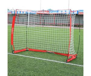 Precision Flexi Net Goal, Heavy Duty Portable Football Goals, Fast and Easy Setup, Pro Training Design Durable Frame, Carry Bag, 8ft x 6ft, Red