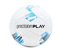 Precision Force Training Football, Vibrant Durable Soccer Ball, High Visibility Design, All-Weather, Ideal for Garden and Park, Size 3, White/Fluo Blue/Black