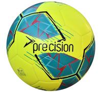 Precision Fusion FIFA Basic Training Ball, All-Weather, IMS Certified, Official, Highly Durable, 3.5mm Eva Foam, Yellow, Teal, Cyan, Size Ball 4