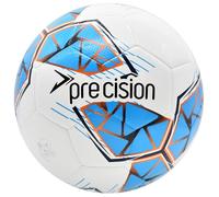Precision Fusion FIFA Basic Training Ball, All-Weather, IMS Certified, Official, Highly Durable, 3.5mm Eva Foam, White, Cyan, Orange, Size Ball 3