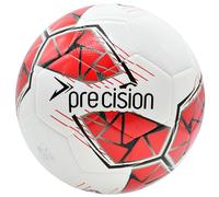Precision Fusion FIFA Basic Training Ball, All-Weather, IMS Certified, Official, Highly Durable, 3.5mm Eva Foam, White, Red, Grey, Size Ball 3