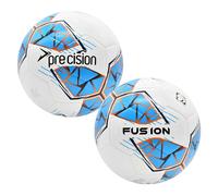 Precision Fusion FIFA Basic Training Ball, All-Weather, IMS Certified, Official, Highly Durable, 3.5mm Eva Foam, White, Cyan, Orange, Size Ball 4