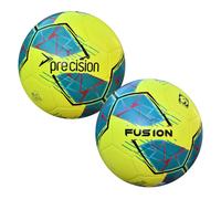 Precision Fusion FIFA Basic Training Ball, All-Weather, IMS Certified, Official, Highly Durable, 3.5mm Eva Foam, Yellow, Teal, Cyan, Size Ball 4