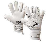 Precision Fusion X Pro Classic Hybrid Giga Goalkeeper Gloves, 4mm Giga Latex, Hybrid Cut, Enhanced Wrist Support, Breathable Mesh, White Black, 7