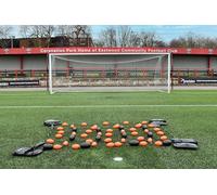 Precision GK Ball Deflector Reactor Grid, Goalkeeper Reflex Training Tool, 9ft x 5.2ft Bungee Cord 55 Floats System with Carry Bag & Anchors, Black/Fluo Orange