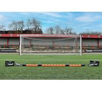 Precision GK Ball Deflector Reactor Line, Pro Goalkeeper Reflex Training Equipment, 3.6m Bungee Cord Deflection 20 Floats System with Carry Bag and Anchors, Black/Fluo Orange