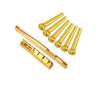Precision Ground Brass Saddle Saddle Set, Suitable for Folk Guitars, Optimised Sound Projection and Elegant Brass Bridge Pins with Metal Finish for Guitar
