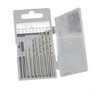 Precision Hand Drill for Model Making - for mini Pin Vise with 10 Bits for Jewellery & Wood DIY - Silver Metal Tool 12cm