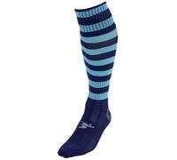 Precision Hooped Pro Football Socks Adult - Navy/Sky (Size 7-11)