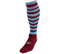Precision Hooped Pro Football Socks Junior Maroon/Sky J12-2