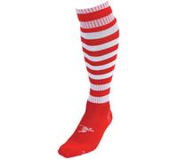 Precision Hooped Pro Football Socks Junior Red/White 45080