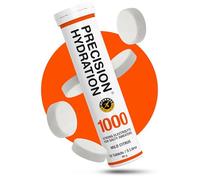 Precision Hydration Lite Electrolyte Tablets - Multi Strength Effervescent Hydration Tablets - Combats Cramp - Low Calorie, Gluten Free, Vegan/Vegetarian Friendly(1 Tube, 1000mg/L - Orange Tube)