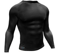 L - BLACK Adult Long Sleeve Baselayer Compression Shirt Unisex Training Gym Top