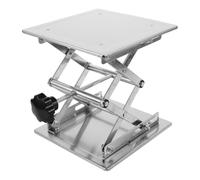 Precision Lab Lifting Stand 200x200mm Stainless Steel Adjustable Table Lift Jack, Mini Lab Work Platform Support With Simple Operation Manual For Laboratory