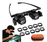 Precision Led Magnifier For Electronics & Crafts, Magnifying Glasses, Wearable, Interchangeable Lenses 2x 4x 6x 8x 10x 12x 24x, For Electronic Repair Soldering Watch Repair Crafts (Group5, Set1)