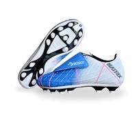 Precision Matrix Firm Ground Football Boots, Kids Laceless Secure Fit, Comfortable, Durable, Ideal for Junior Footballers, Aqua Blue, Size 1 UK