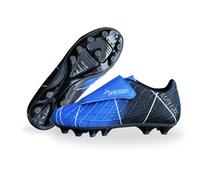 Precision Matrix Firm Ground Football Boots, Kids Laceless Secure Fit, Comfortable, Durable, Ideal for Junior Footballers, Blue, Size 12 UK Child