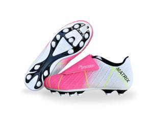 Precision Matrix Junior Football Boots FG J8 Fuchsia/White/Lime J8 Fuchsia/White