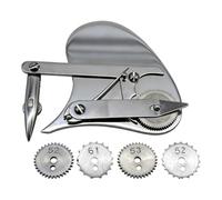 Precision Mechanical Dotting Pen with Gear Drive for Blueprint Drawing Technical Documents Restoration Work - Includes Four Interchangeable Wheels (Silver, 14cm)