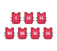 Precision Mesh Netball Training Bibs Printed Positions (7pcs) - Infants (Red)