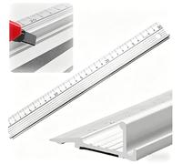 Precision Metal Cutting Ruler 30cm, White Aluminium Straight Edge with Raised Grip & Non-Slip Protective Edge, Ideal for Craft DIY and Accurate Measurement