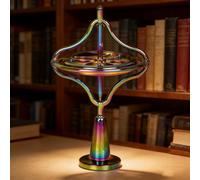 Precision Metal Gyroscope Toy Rainbow Anti Gravity Spinner - Educational Physics Toys & Perpetual Motion Machine Illusion, Balance Desk Fidget for Office, Cool Science Gadgets for Adults & Teens