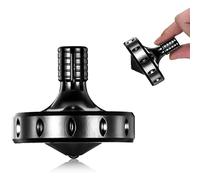 Precision Metal Spinning Top, Perfectly Balanced, Spin Smooth, Extra Long Spin Time, More than 12 Minutes, Portable EDC Stress Relieving toys Toy (L, Black)