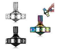 Precision Metal Spinning Top, Perfectly Balanced, Spin Smooth, Extra Long Spin Time, More than 12 Minutes, Portable EDC Stress Relieving toys Toy (3PCS M, Black+Silver+Iridescent)
